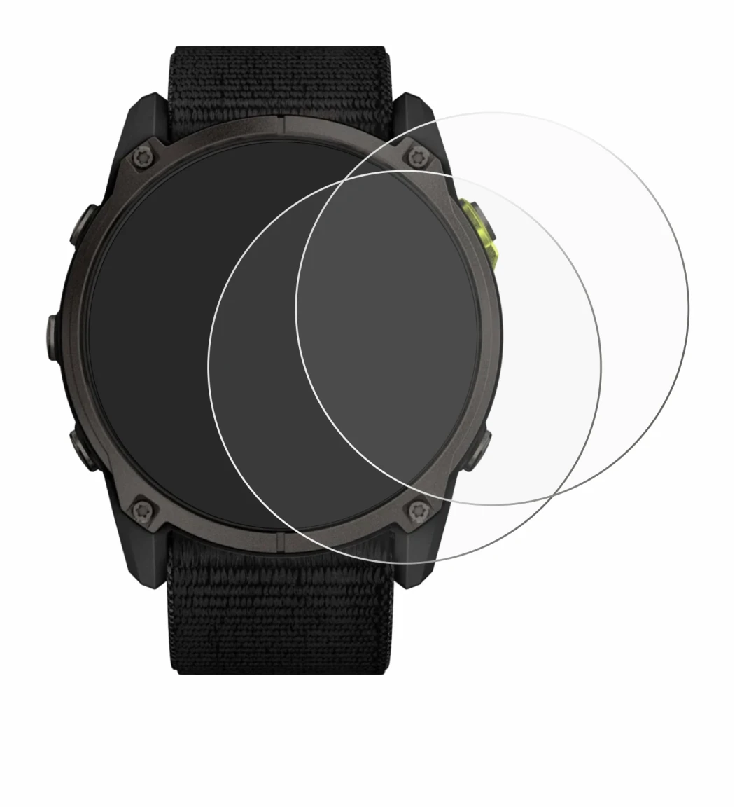 Image de l'appareil Garmin Enduro 3 avec une grande variété de protections d'écran.