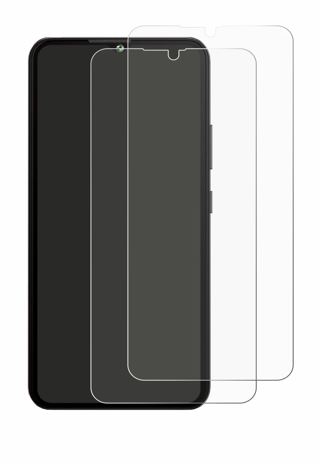 Image de l'appareil Cubot A10 avec une grande variété de protections d'écran.