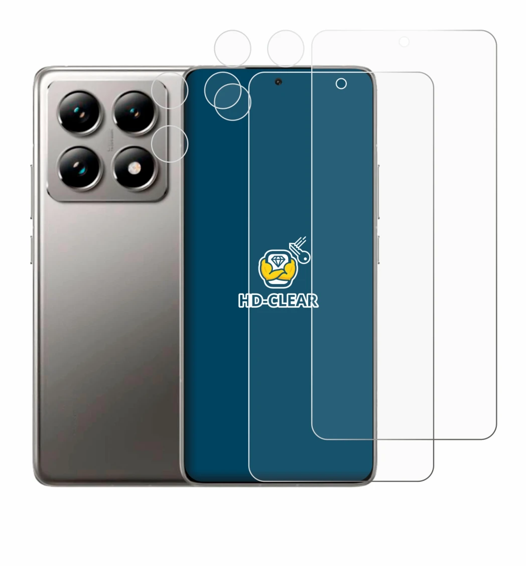 Image de l'appareil Xiaomi 14T (Avant+Caméra) avec une grande variété de protections d'écran.