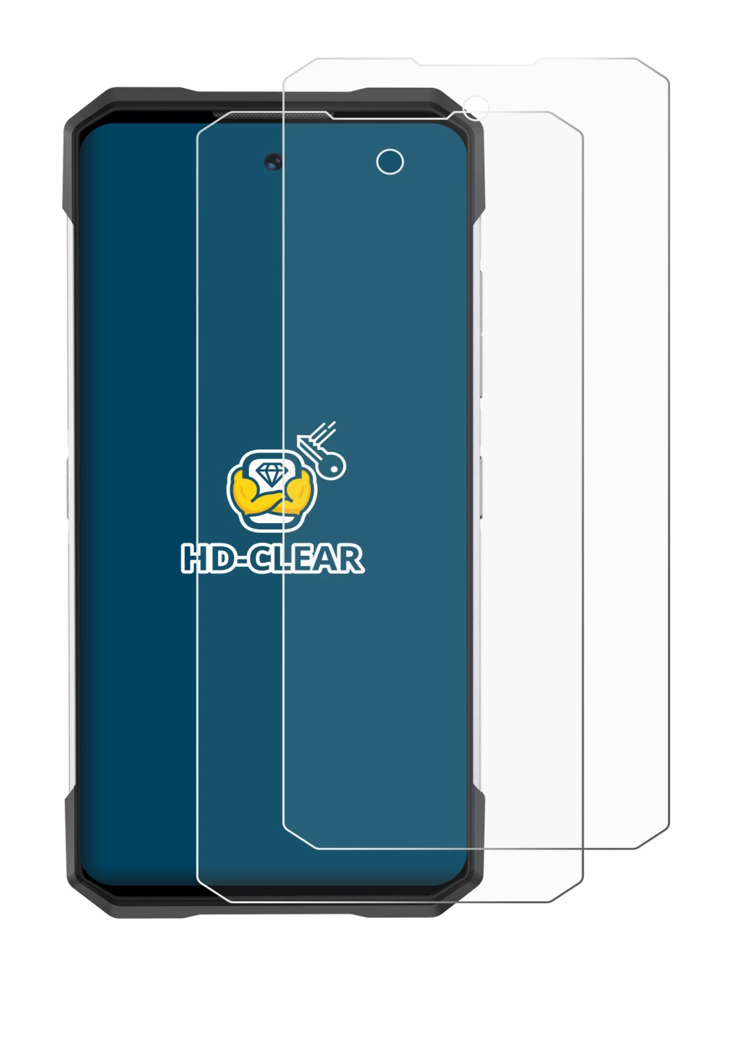Image de l'appareil Doogee S200 avec une grande variété de protections d'écran.