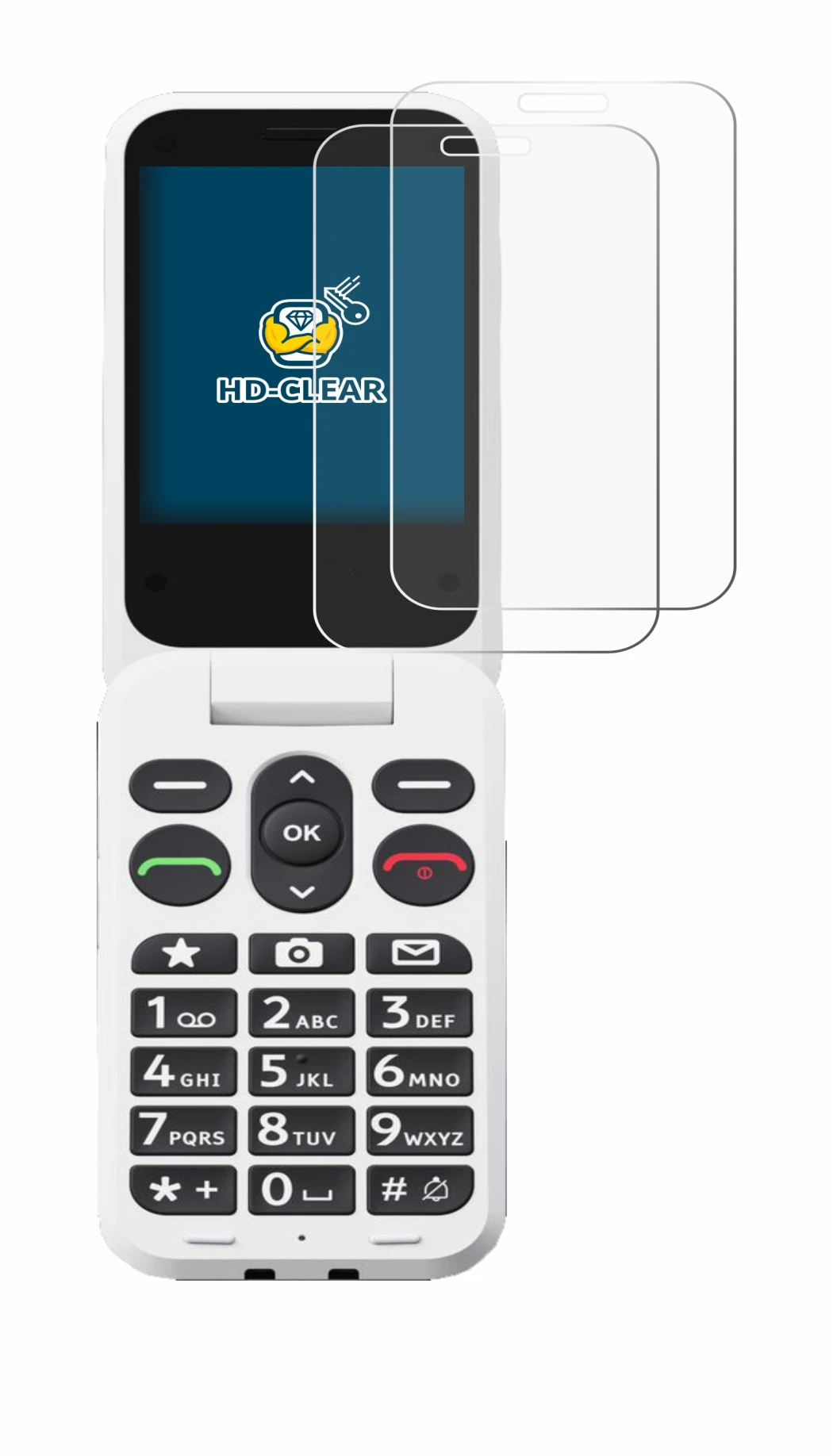 Image de l'appareil Doro Leva L30 avec une grande variété de protections d'écran.