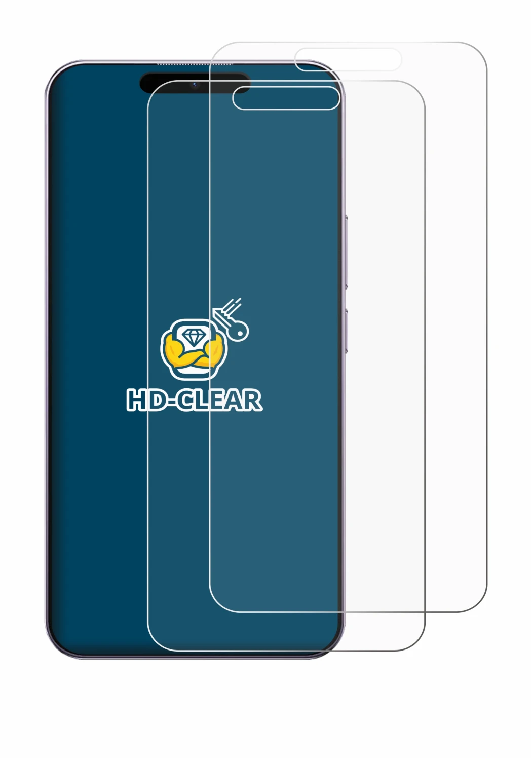 Image de l'appareil Oukitel P1 avec une grande variété de protections d'écran.