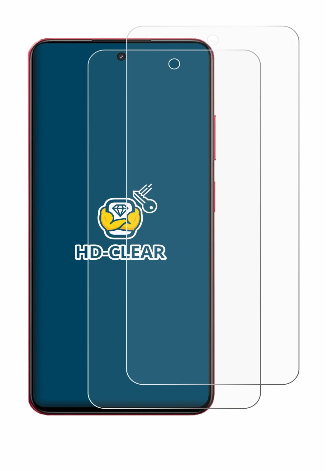 Image de l'appareil realme 14x avec une grande variété de protections d'écran.