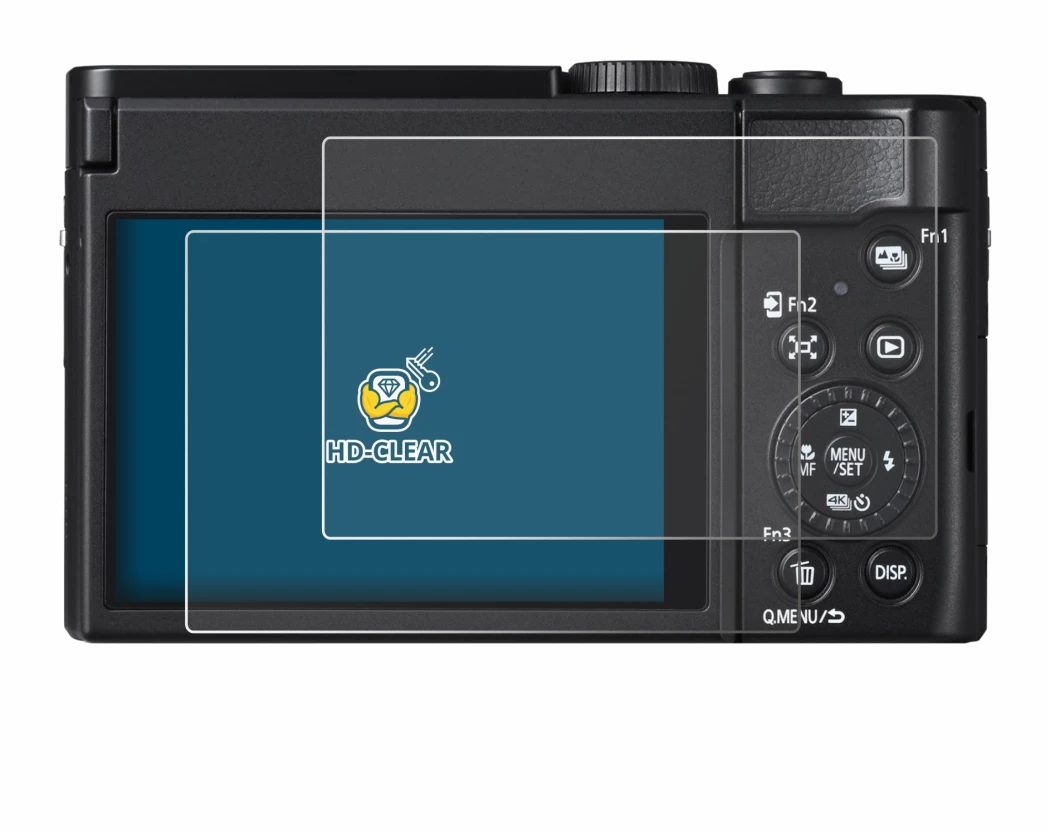 Image de l'appareil Panasonic Lumix DC-TZ99 avec une grande variété de protections d'écran.