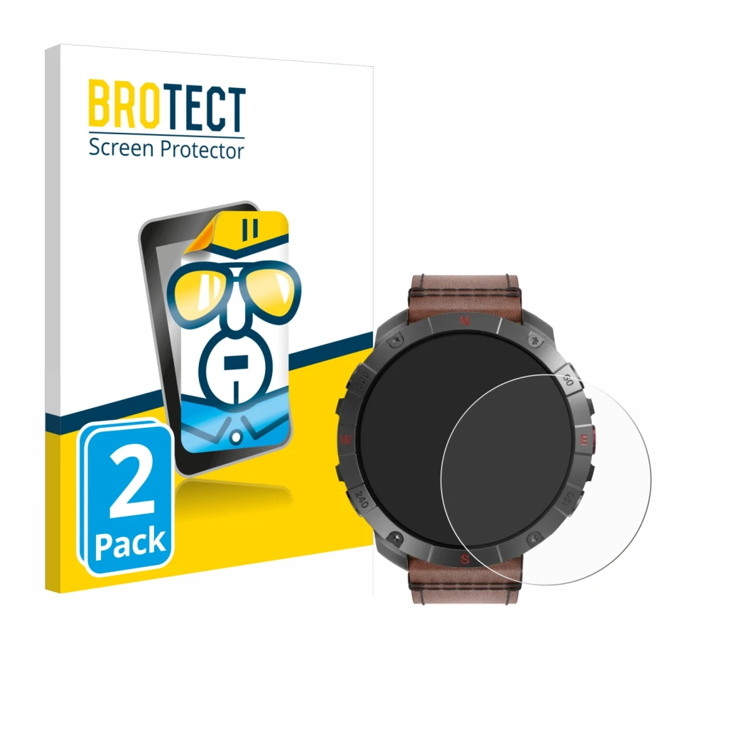 Face avant d’un emballage produit avec le logo de la marque BROTECT. À côté, l’appareil Polar Grit X2 Pro Titan est représenté