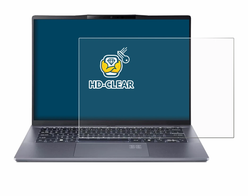 Image de l'appareil Acer Swift Go 14 AI avec une grande variété de protections d'écran.