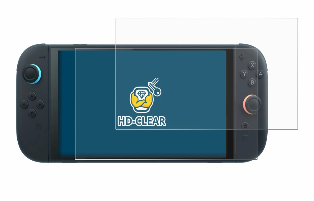 Image de l'appareil Nintendo Switch 2 avec une grande variété de protections d'écran.