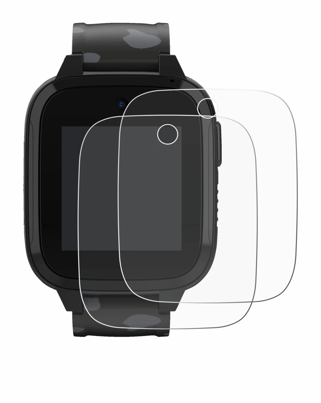 Image de l'appareil Xplora XGO3 (2e Gen.) avec une grande variété de protections d'écran.