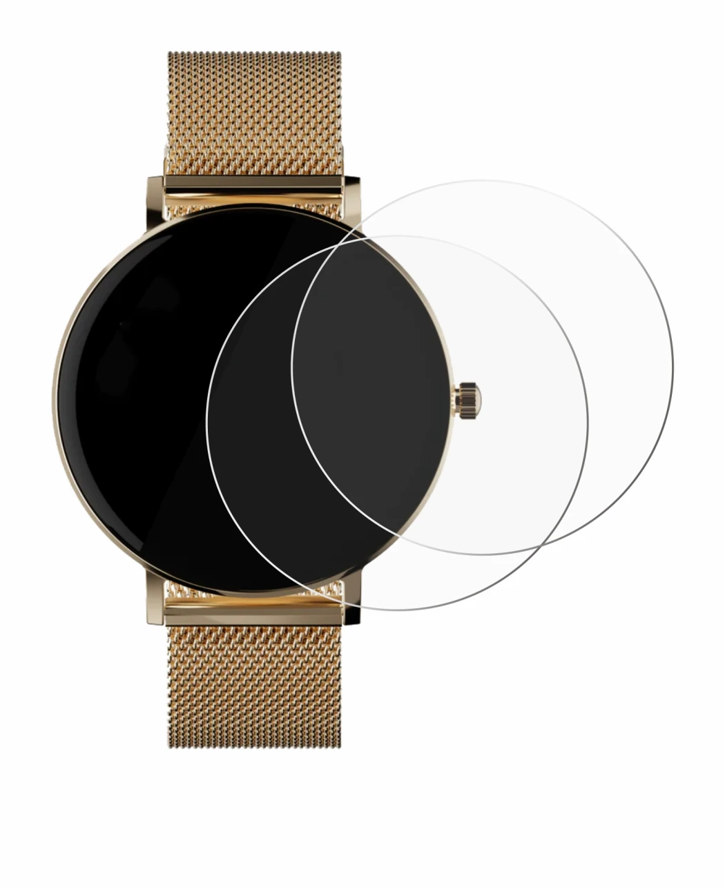 Image de l'appareil ZenWatch Venice Pro avec une grande variété de protections d'écran.