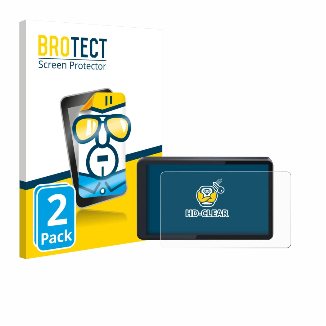 Face avant d’un emballage produit avec le logo de la marque BROTECT. À côté, l’appareil CARabc DB601 est représenté avec la pr