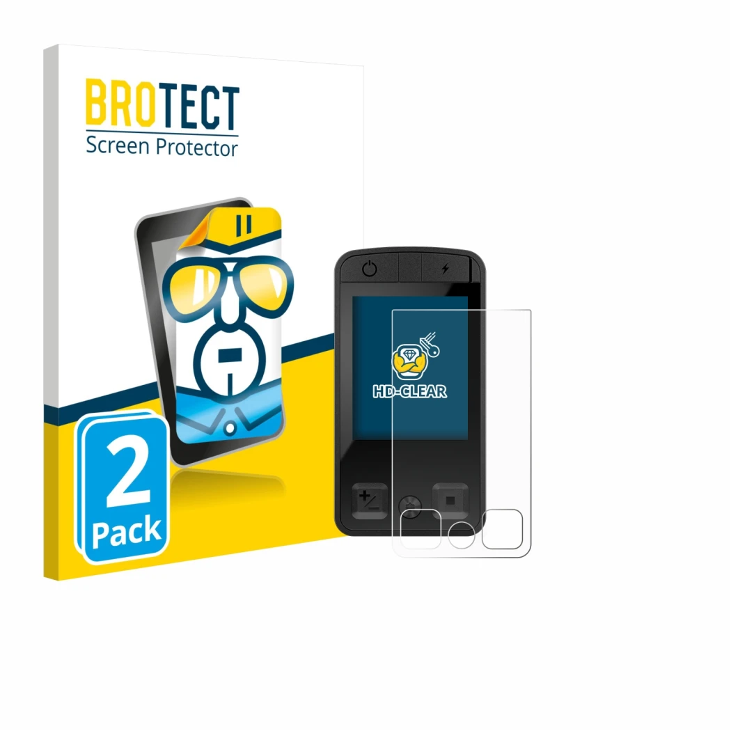 Face avant d’un emballage produit avec le logo de la marque BROTECT. À côté, l’appareil Bosch Kiox 400C est représenté avec la