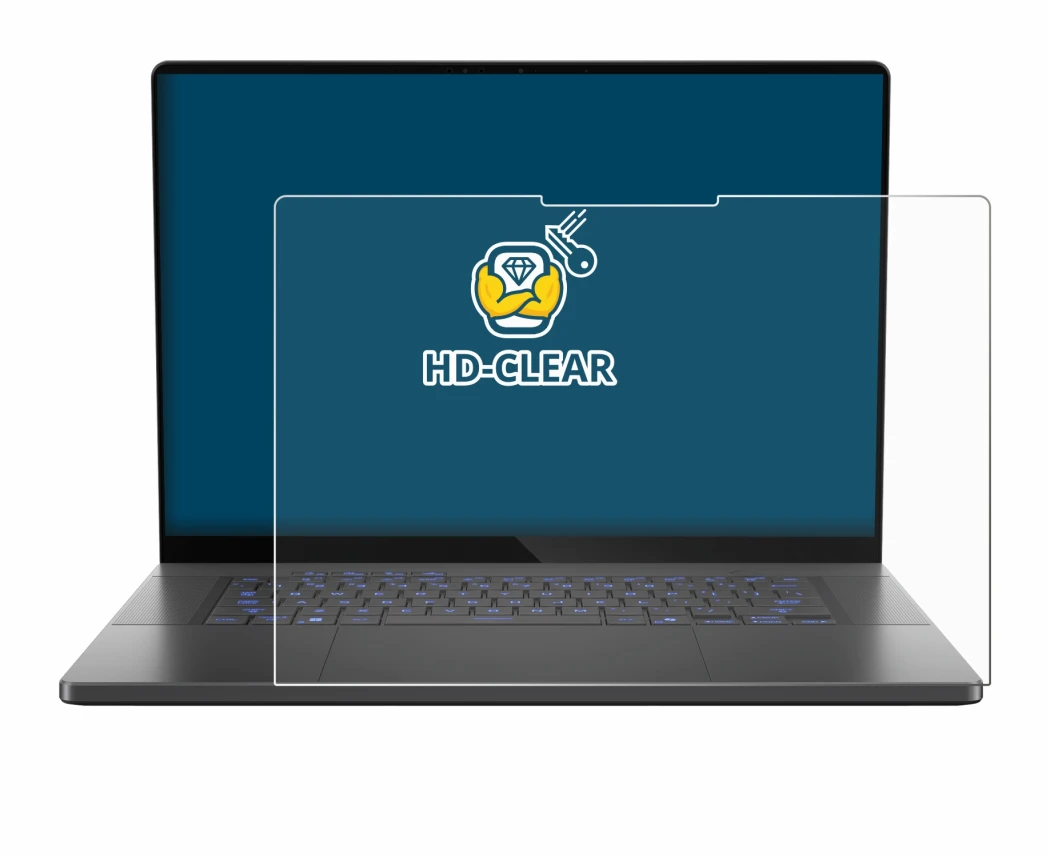 Image de l'appareil ASUS ROG Zephyrus G16 2025 avec une grande variété de protections d'écran.