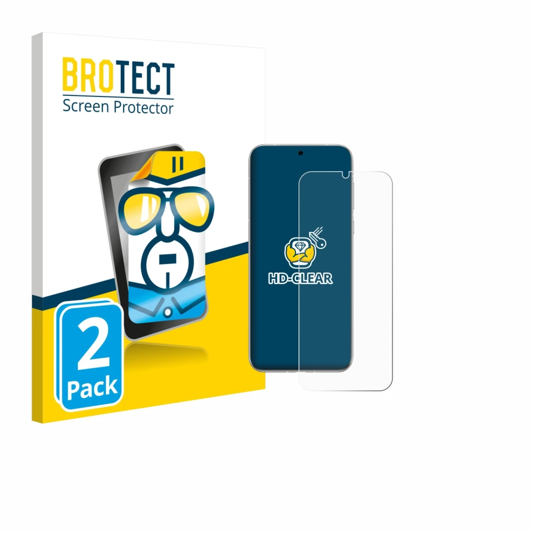 Face avant d’un emballage produit avec le logo de la marque BROTECT. À côté, l’appareil Huawei Pura 80 Ultra est représenté av