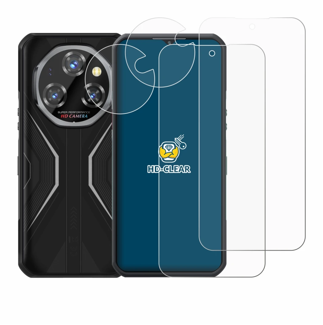 Image de l'appareil Oukitel WP55 Pro (Avant+Caméra) avec une grande variété de protections d'écran.