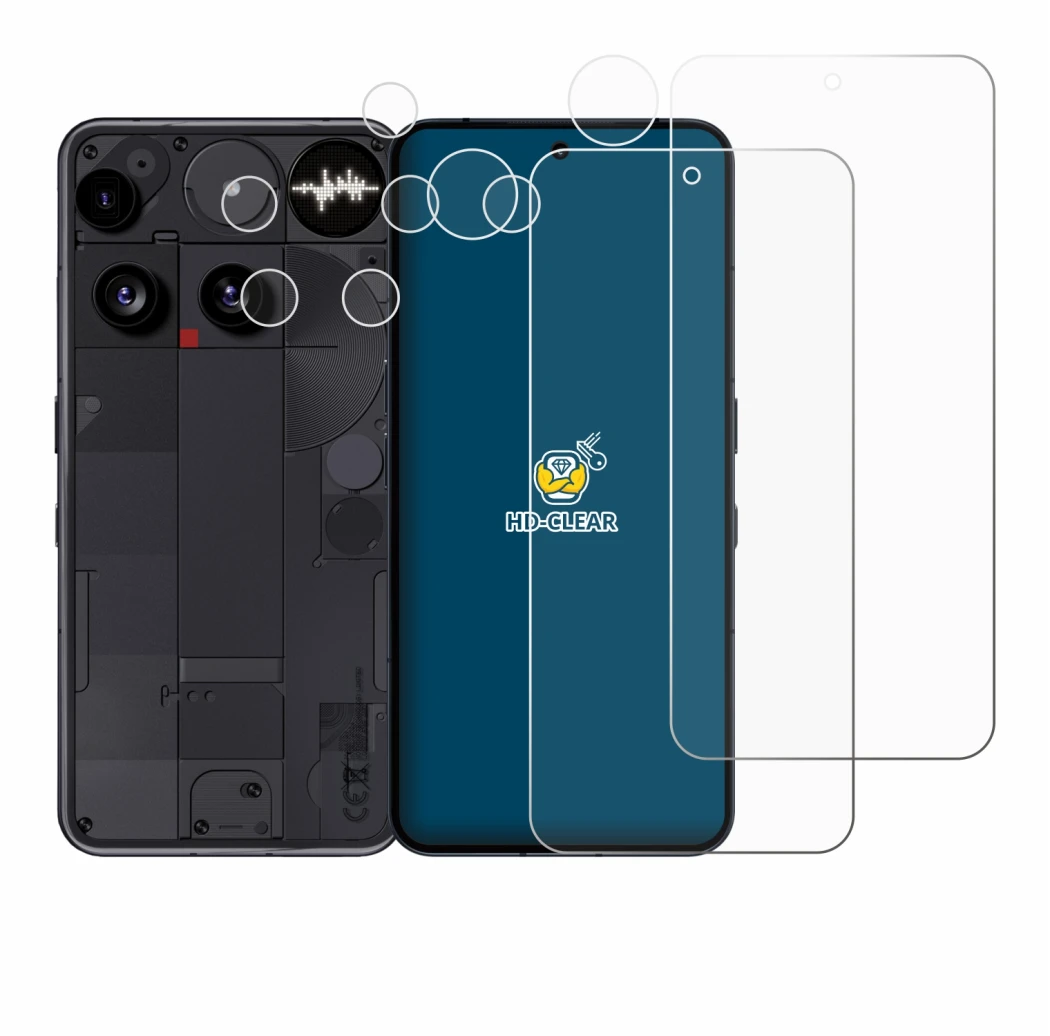 Image de l'appareil Nothing Phone (3) (Avant+Caméra) avec une grande variété de protections d'écran.