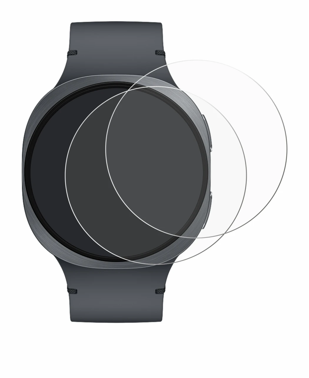 Image de l'appareil Samsung Galaxy Watch 8 (44 mm) avec une grande variété de protections d'écran.