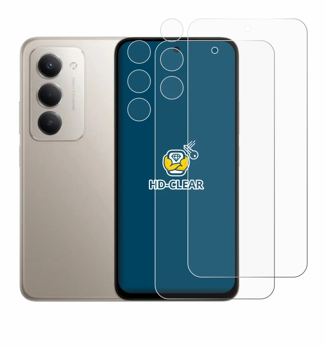 Image de l'appareil Xiaomi Redmi 15 (Avant+Caméra) avec une grande variété de protections d'écran.