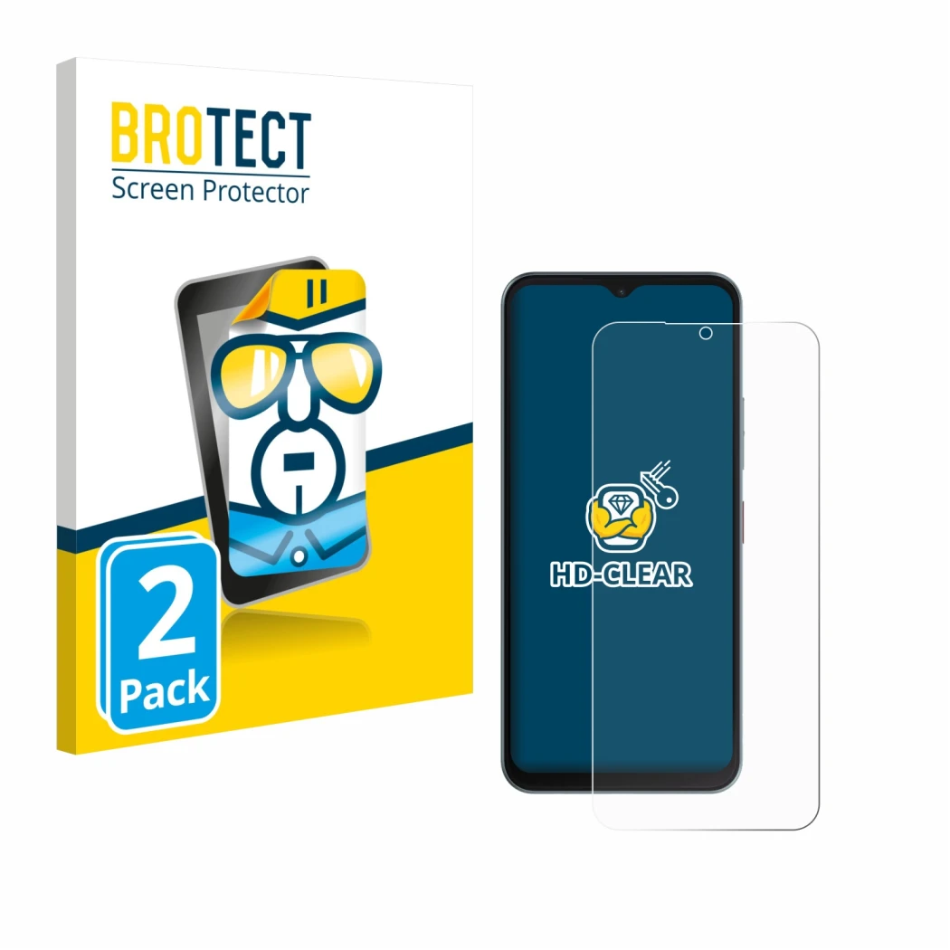 Face avant d’un emballage produit avec le logo de la marque BROTECT. À côté, l’appareil Telekom T Phone 3 est représenté avec