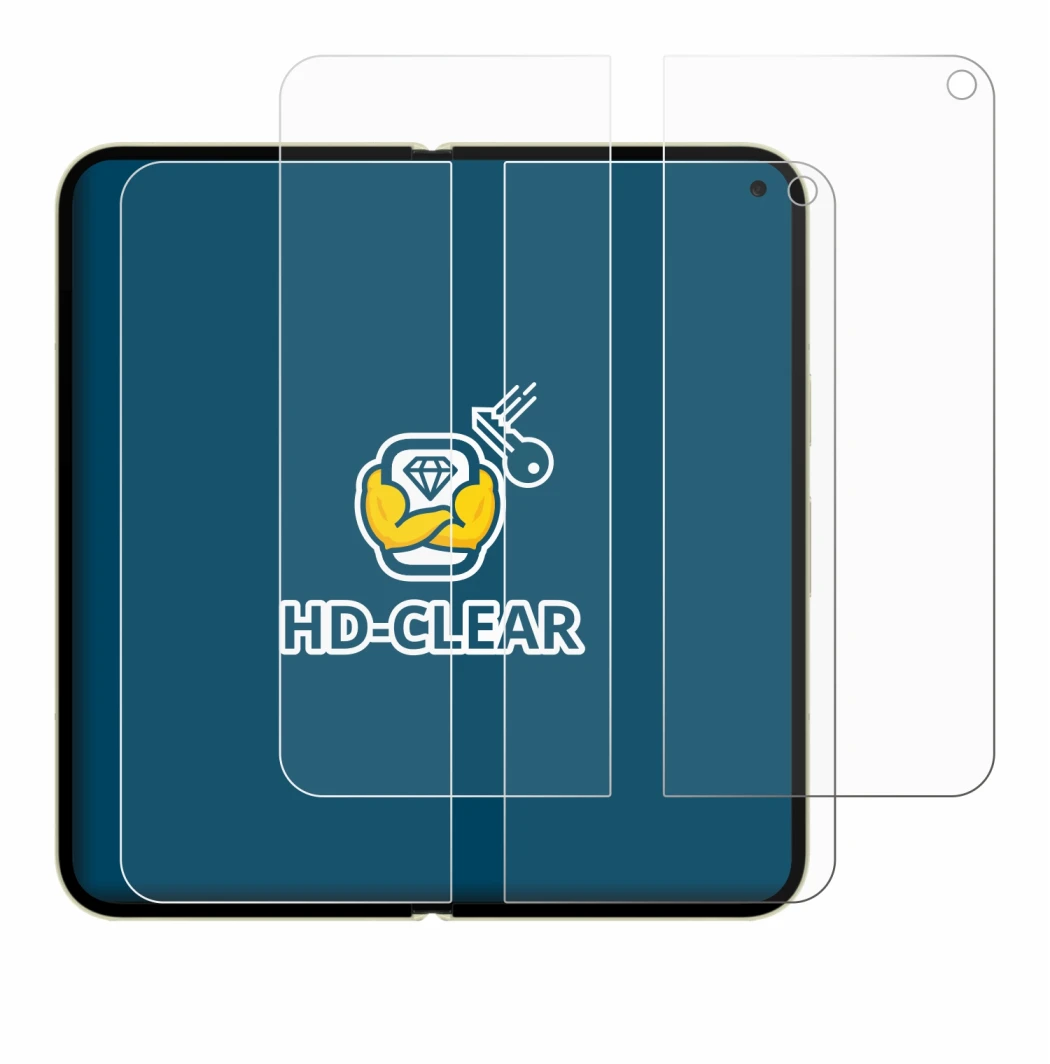 Image de l'appareil Google Pixel 10 Pro Fold (Affichage interne) avec une grande variété de protections d'écran.