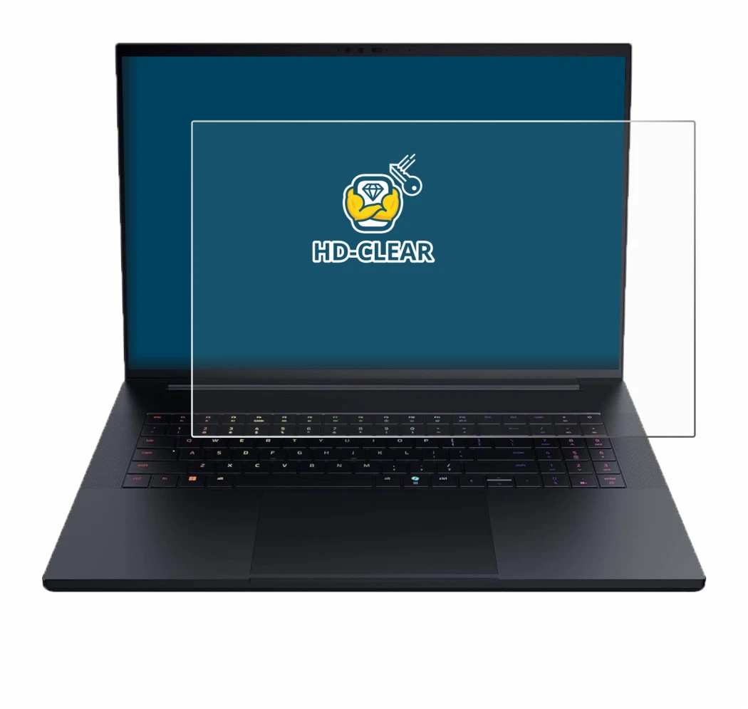 Image de l'appareil Razer Blade 18 2025 avec une grande variété de protections d'écran.