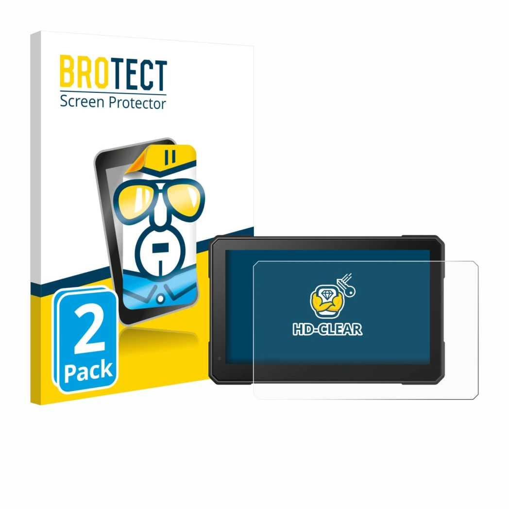 Face avant d’un emballage produit avec le logo de la marque BROTECT. À côté, l’appareil Interphone Sync 70 Essential est repré