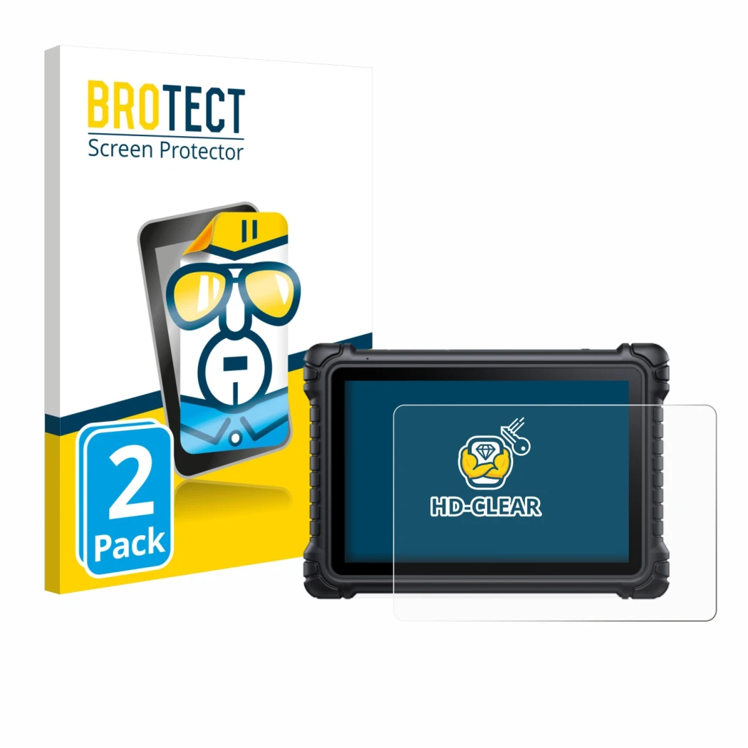 Face avant d’un emballage produit avec le logo de la marque BROTECT. À côté, l’appareil iCarsoft CR Eagle est représenté avec