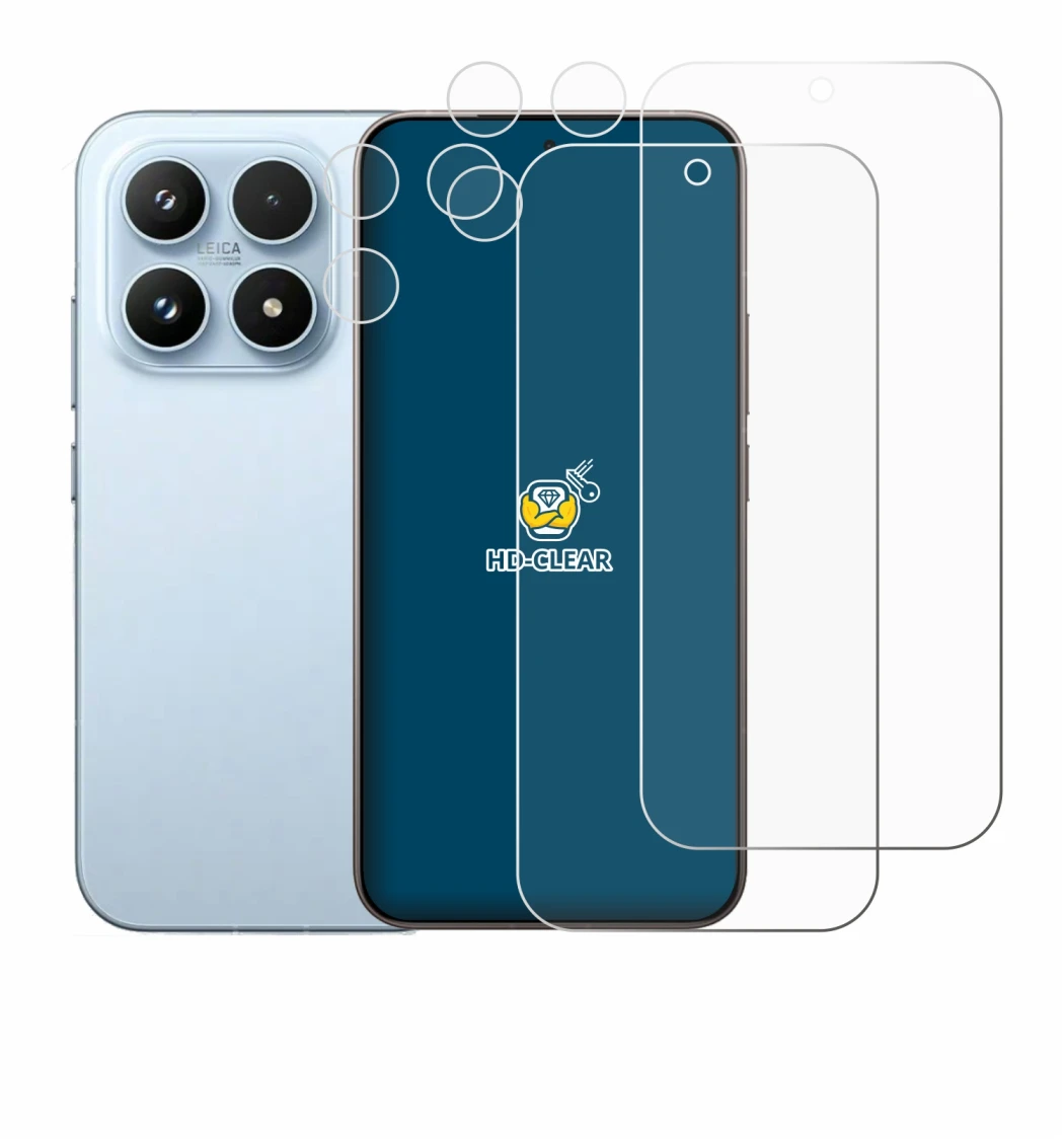 Image de l'appareil Xiaomi 17 (Avant+Caméra) avec une grande variété de protections d'écran.