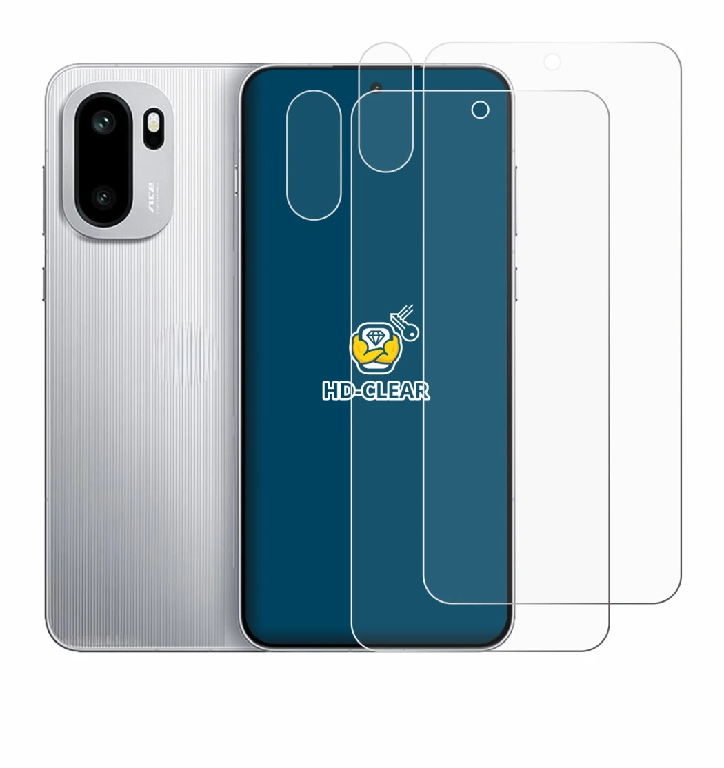 Image de l'appareil OnePlus 15R (Avant+Caméra) avec une grande variété de protections d'écran.