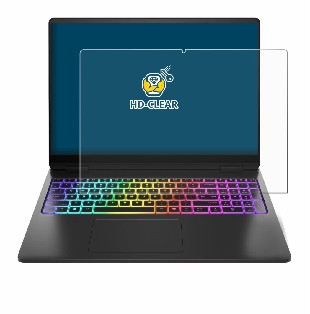 Image de l'appareil HP Omen Max 16 avec une grande variété de protections d'écran.