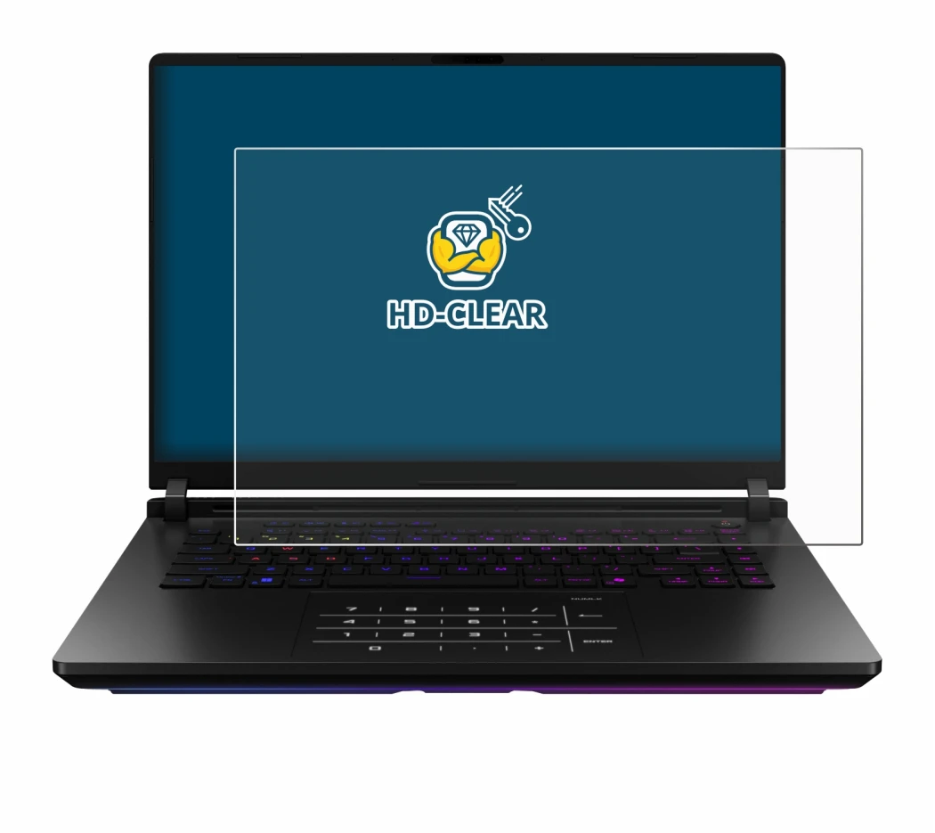 Image de l'appareil ASUS ROG Strix SCAR 18 2025 avec une grande variété de protections d'écran.