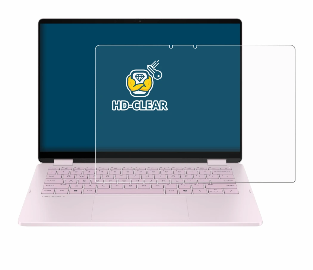 Image de l'appareil HP OmniBook 5 Flip 14 14-fp0153ng avec une grande variété de protections d'écran.