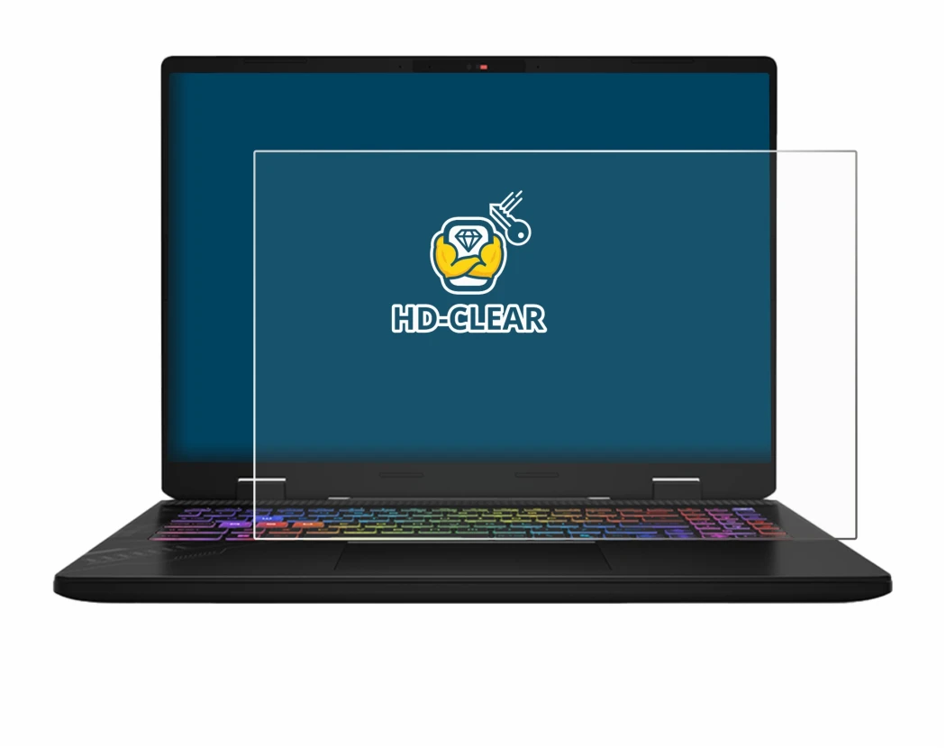 Image de l'appareil MSI Vector 16 HX AI avec une grande variété de protections d'écran.