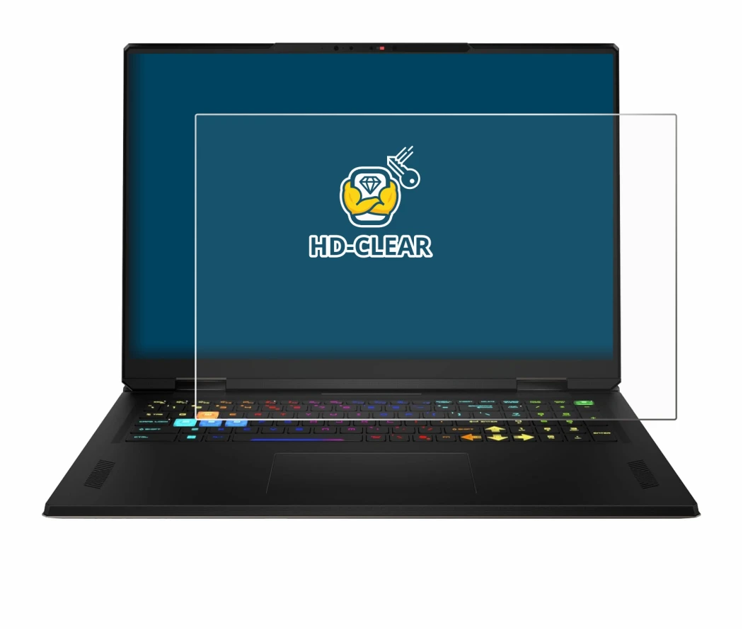 Image de l'appareil MSI Vector A18 HX 2025 avec une grande variété de protections d'écran.