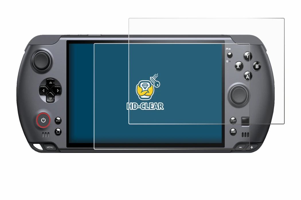 Image de l'appareil GPD Win 5 avec une grande variété de protections d'écran.