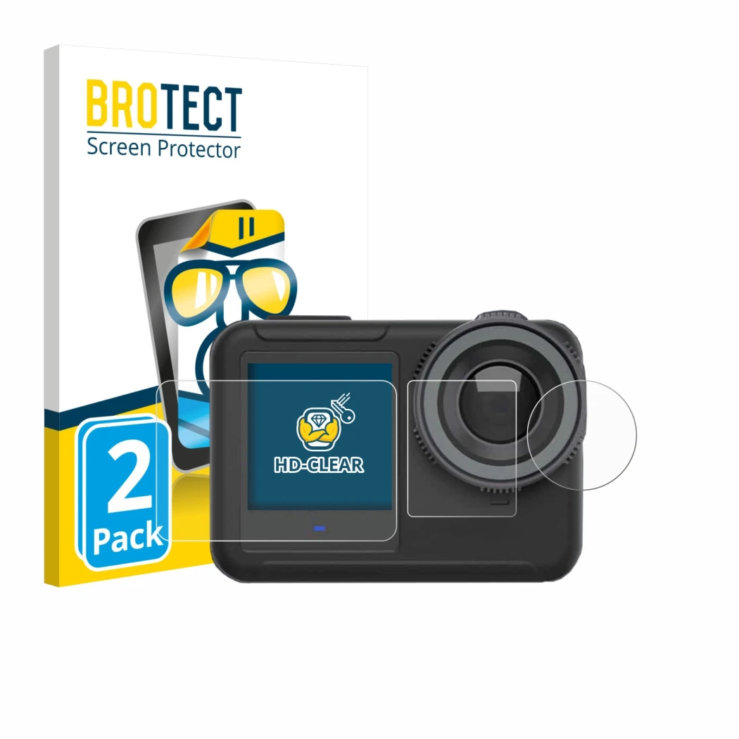 Face avant d’un emballage produit avec le logo de la marque BROTECT. À côté, l’appareil SVBONY SVGO3 4K est représenté avec la