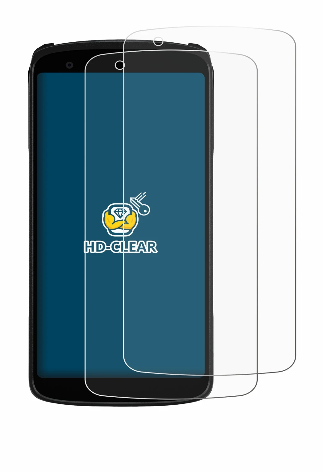 Image de l'appareil Zebra TC22R avec une grande variété de protections d'écran.