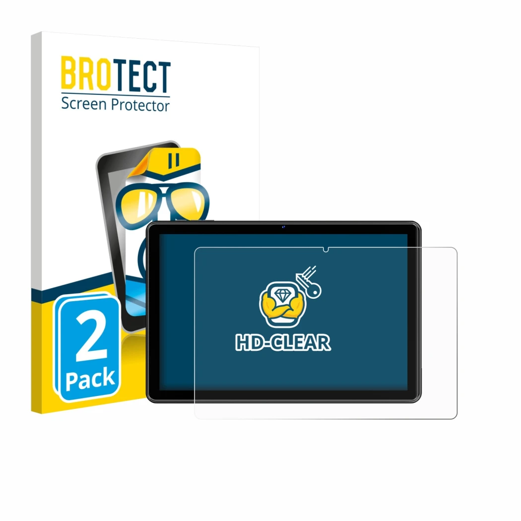 Face avant d’un emballage produit avec le logo de la marque BROTECT. À côté, l’appareil Hasskya K30/K50/K70 10.1