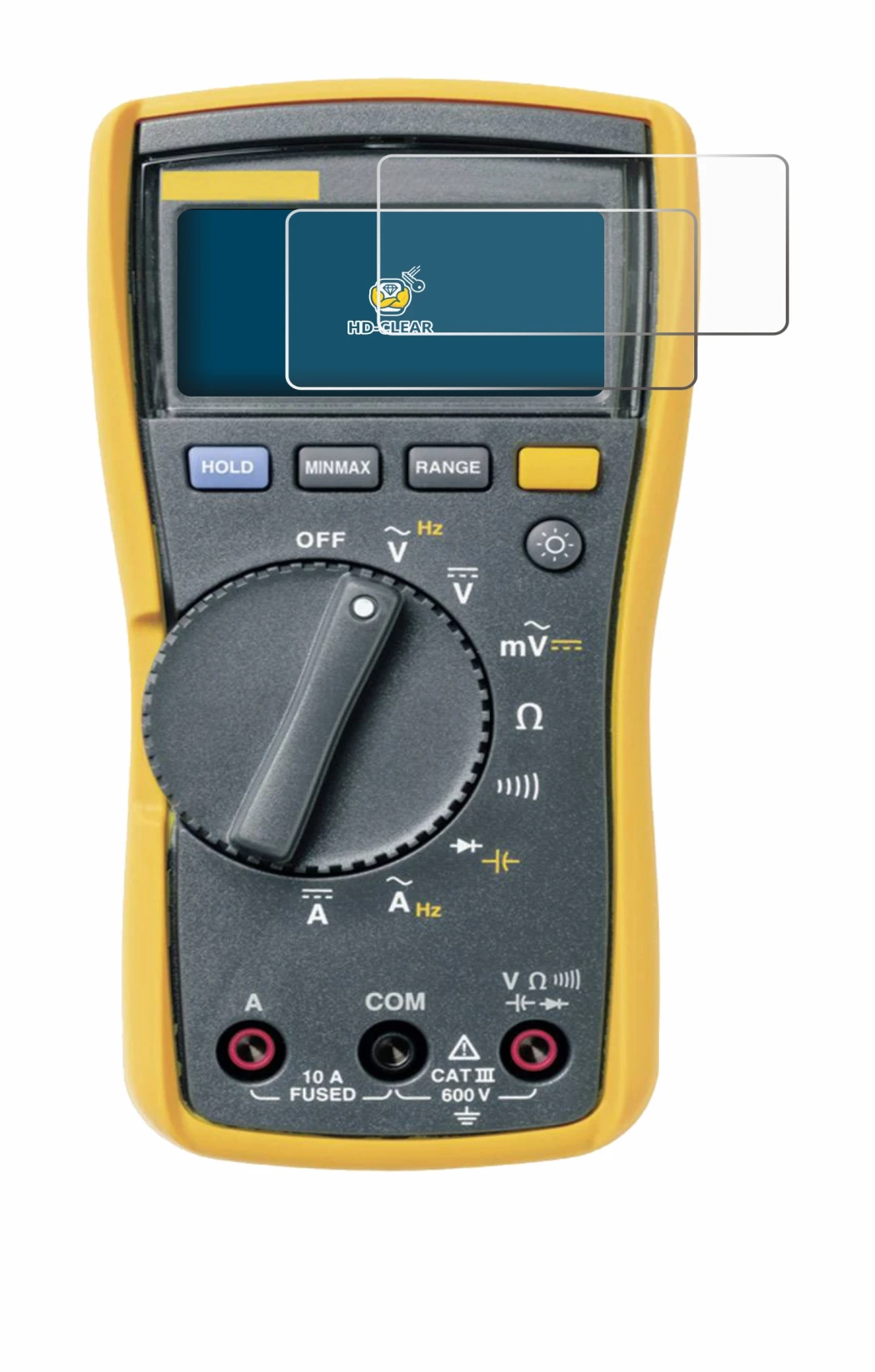 Image de l'appareil Fluke 115 avec une grande variété de protections d'écran.