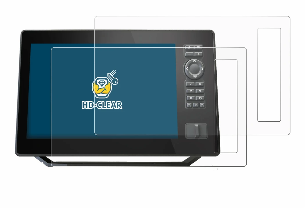 Image de l'appareil Humminbird Xplore 9 avec une grande variété de protections d'écran.