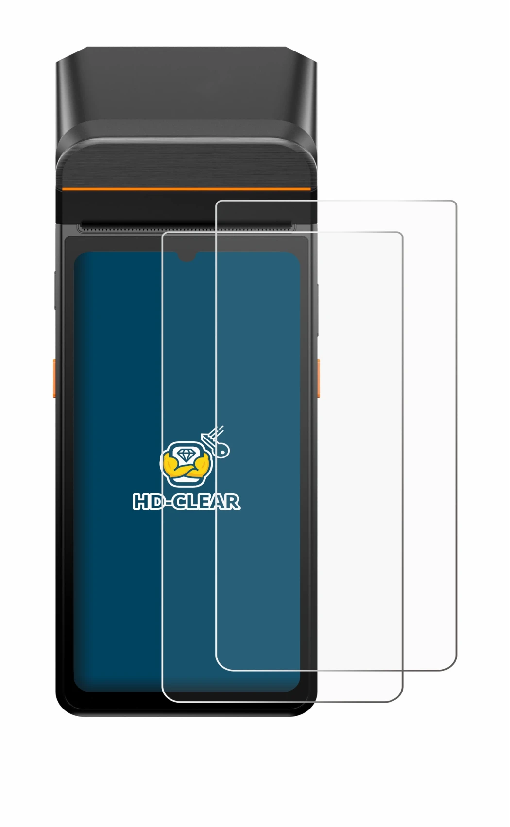 Image de l'appareil Sunmi V3 A13 avec une grande variété de protections d'écran.