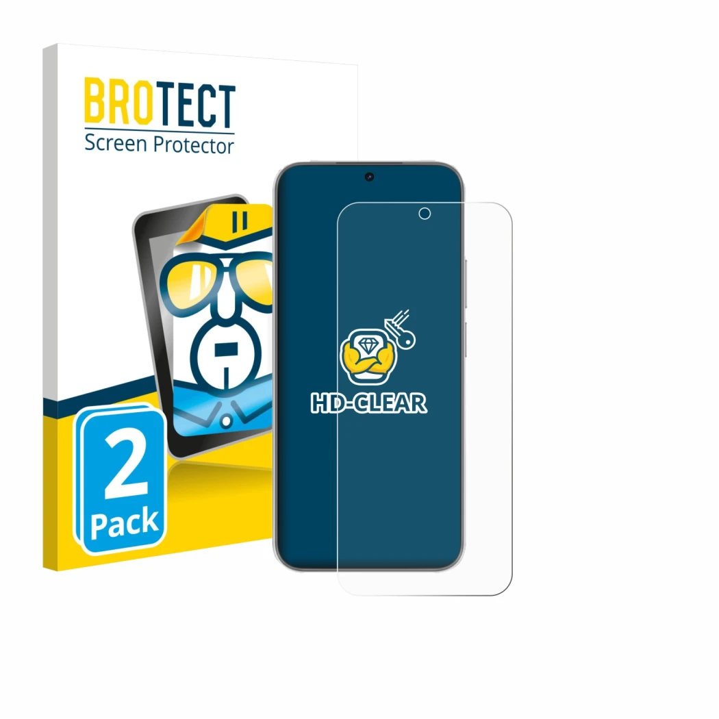 Face avant d’un emballage produit avec le logo de la marque BROTECT. À côté, l’appareil Huawei Nova 15 est représenté avec la 