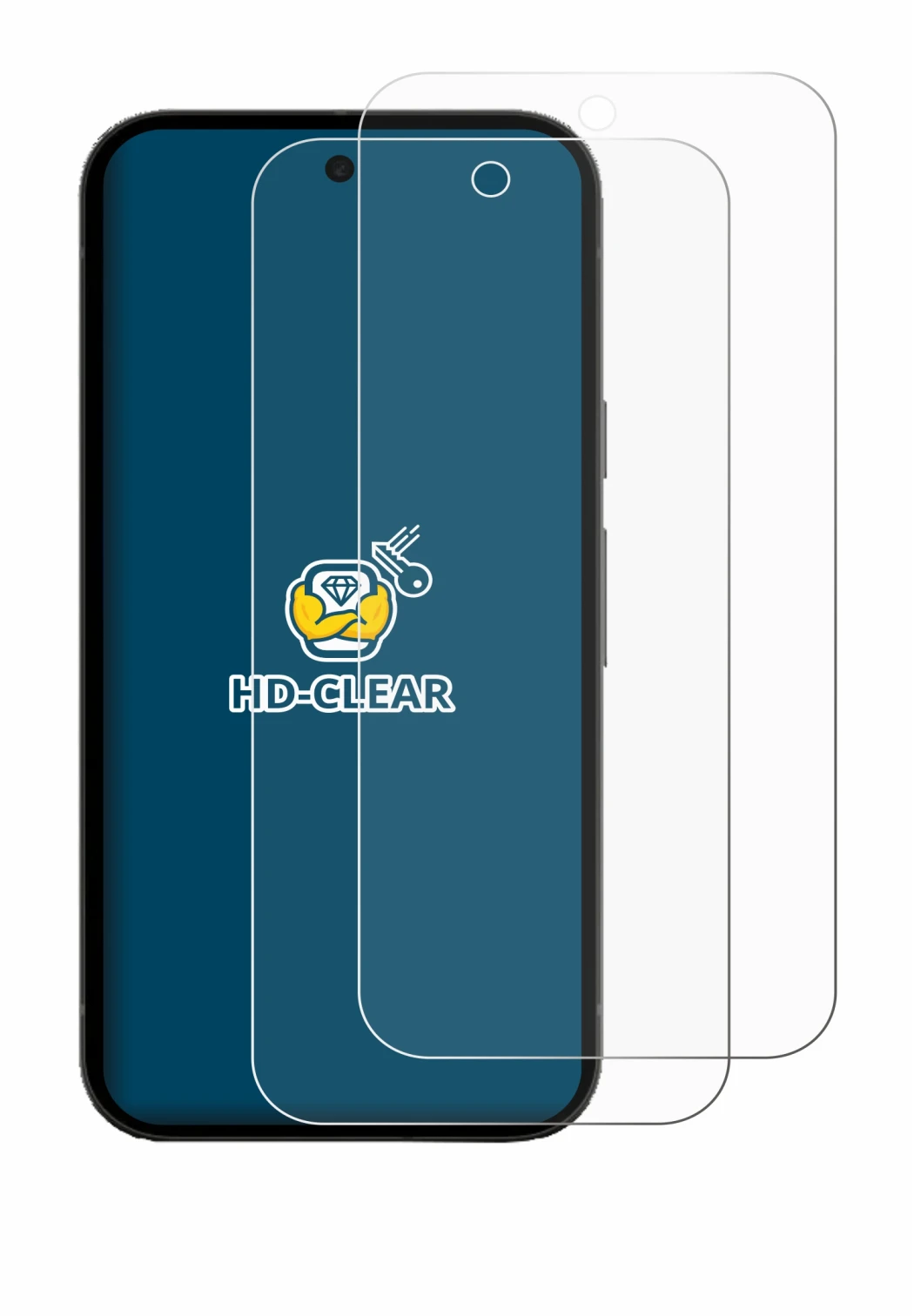Image de l'appareil Google Pixel 10a (case-friendly) avec une grande variété de protections d'écran.