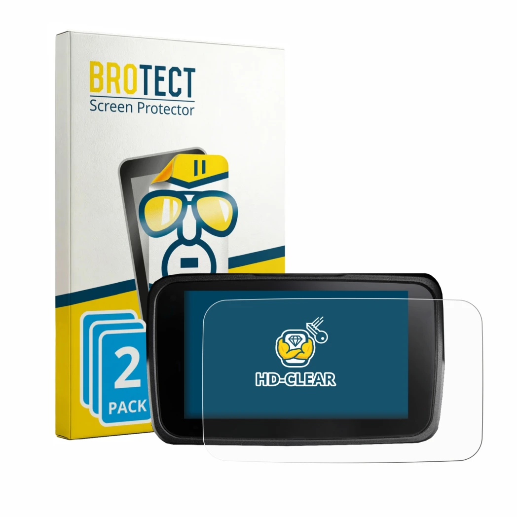 Face avant d’un emballage produit avec le logo de la marque BROTECT. À côté, l’appareil Kymco CV3 575 2026 est représenté avec