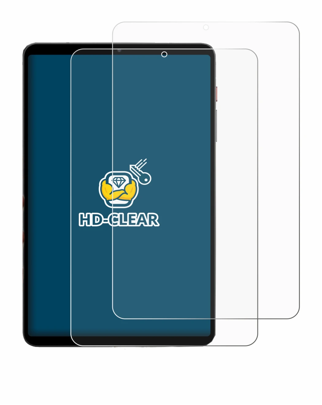 Image de l'appareil BNCF BPad T1 avec une grande variété de protections d'écran.