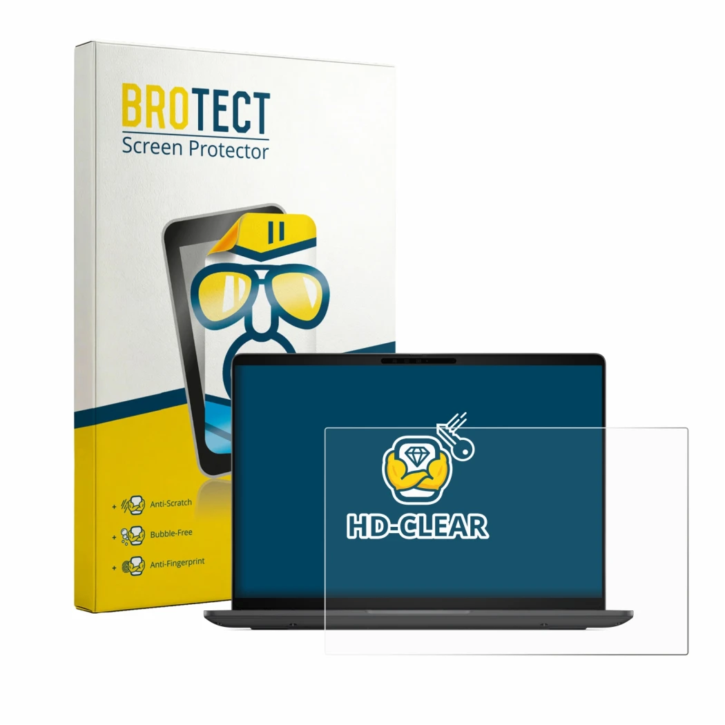 Face avant d’un emballage produit avec le logo de la marque BROTECT. À côté, l’appareil Dell Pro 5 Series 14 P514260 est repré