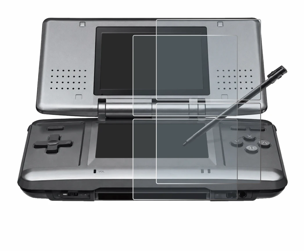 Image de l'appareil Nintendo DS avec une grande variété de protections d'écran.