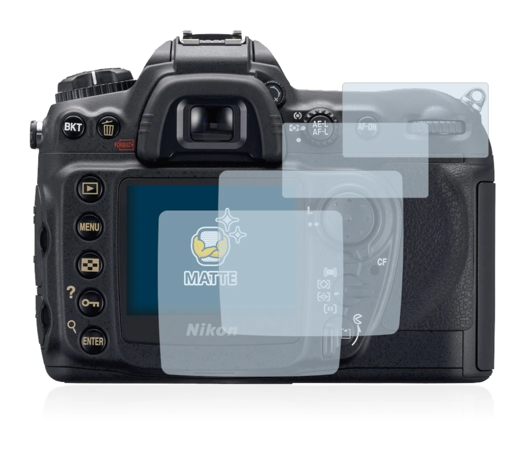 Image de l'appareil Nikon D200 avec une grande variété de protections d'écran.