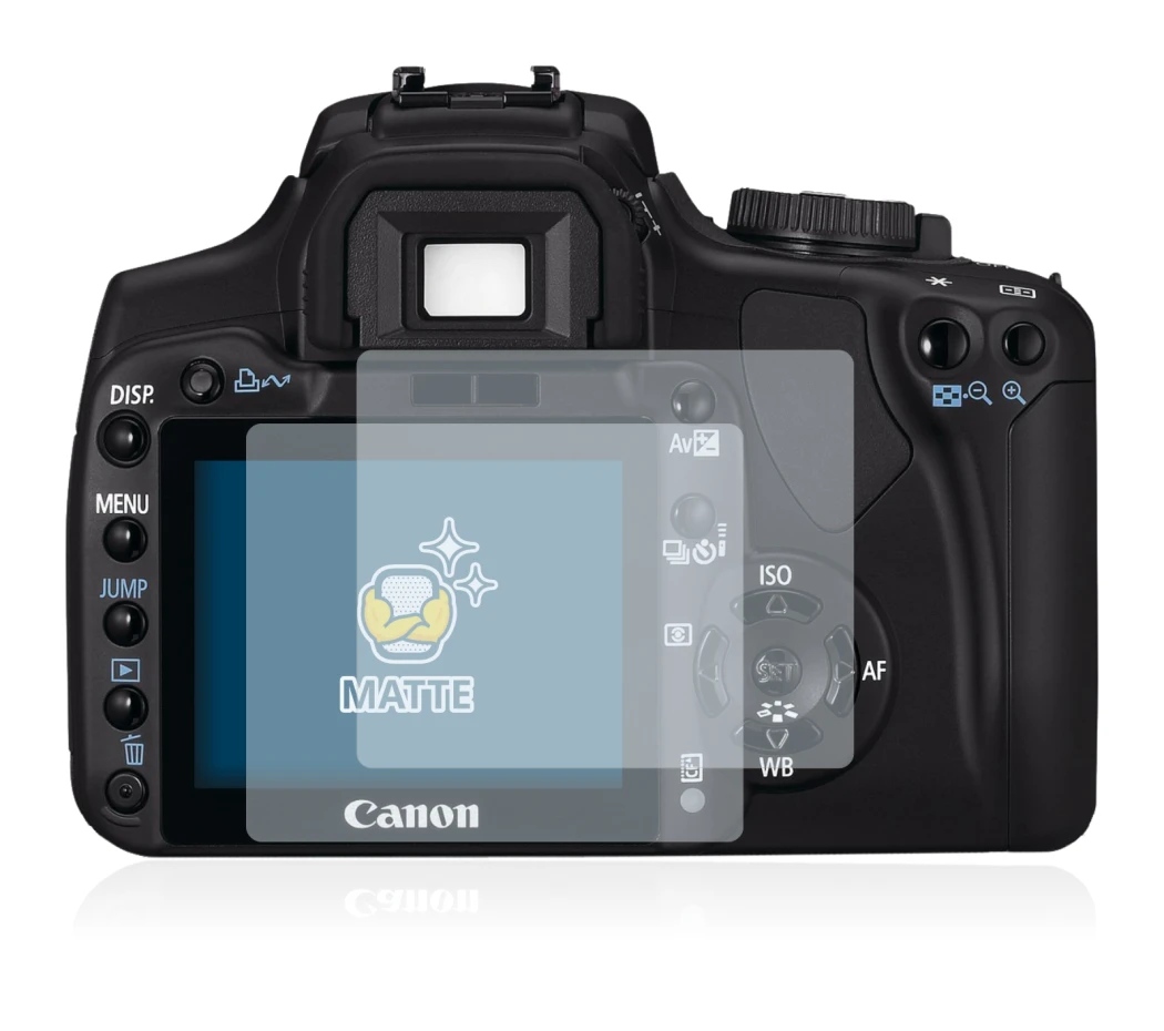 Image de l'appareil Canon EOS 400D avec une grande variété de protections d'écran.