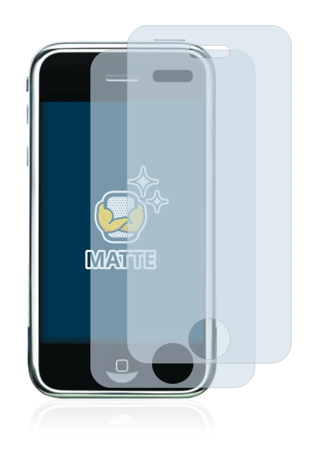 Image de l'appareil Apple iPhone 2G avec une grande variété de protections d'écran.