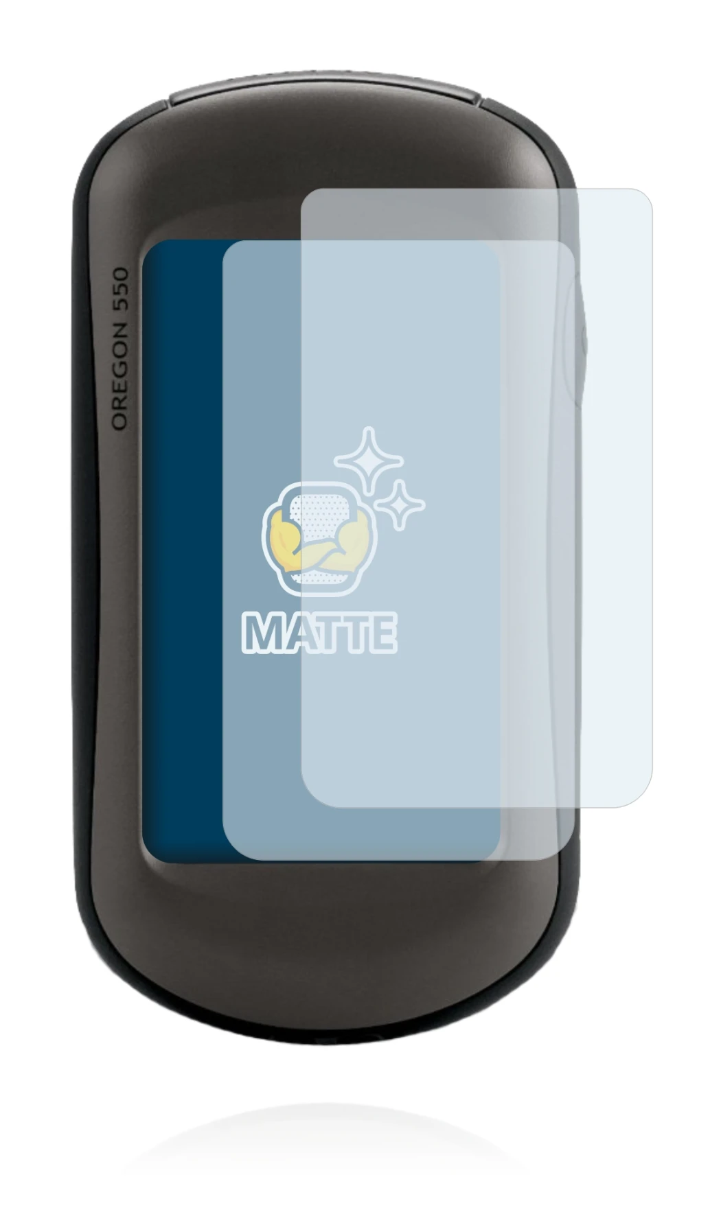 Image de l'appareil Garmin Oregon 550 avec une grande variété de protections d'écran.